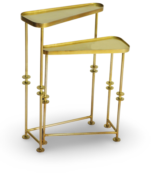 Asymmetrical Black Metal Nesting Tables