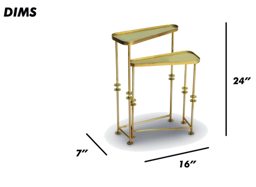 Asymmetrical Black Metal Nesting Tables
