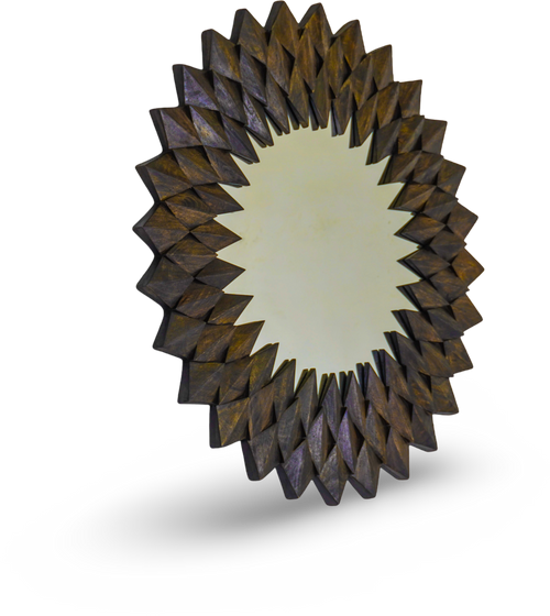Brushed Grey Sunburst Wall Mirror