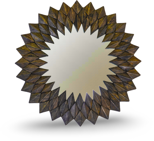 Brushed Grey Sunburst Wall Mirror