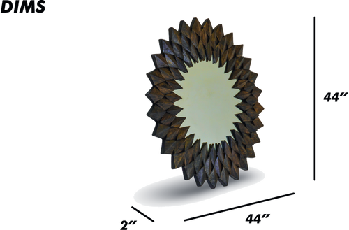 Brushed Grey Sunburst Wall Mirror