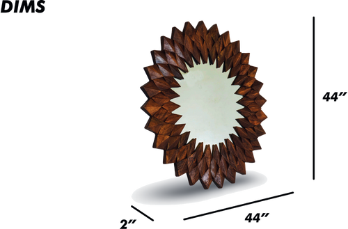 Brushed Grey Sunburst Wall Mirror