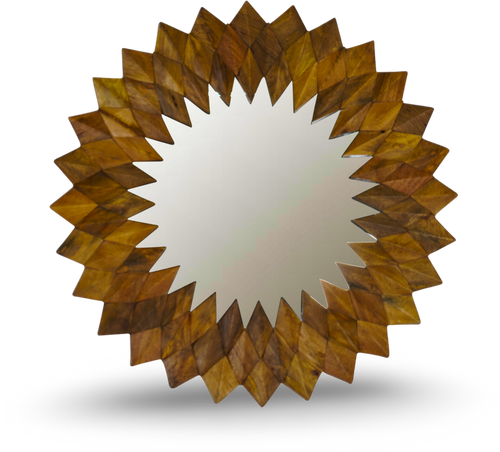 Brushed Grey Sunburst Wall Mirror