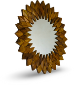 Brushed Grey Sunburst Wall Mirror