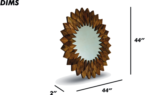 Brushed Grey Sunburst Wall Mirror