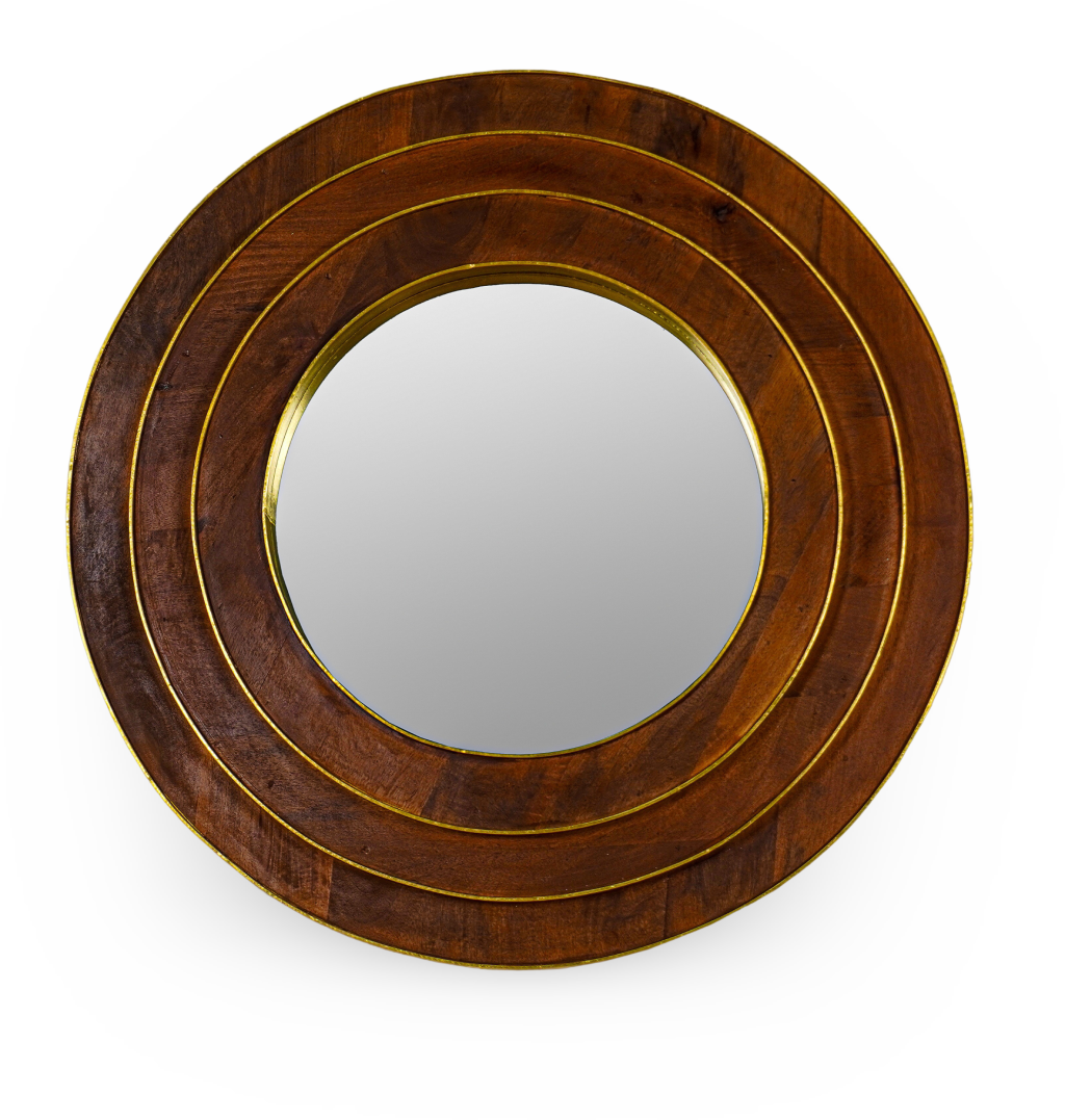 Natural Round Layered Mirror