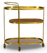 Oval Metal and Wood Trolley