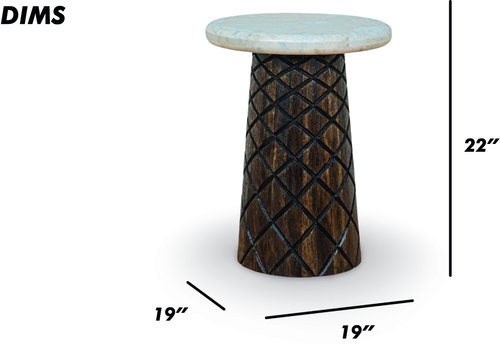 Brushed Grey Finish End Table
