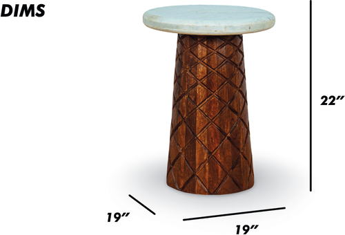 Brushed Grey Finish End Table