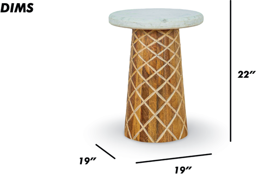 Brushed Grey Finish End Table