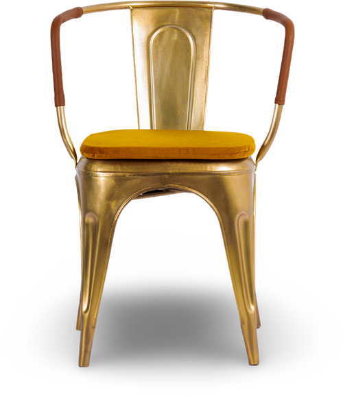 Black Steel Armchair with Leather Accents