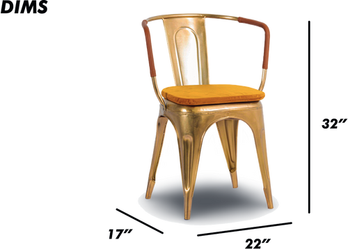 Black Steel Armchair with Leather Accents