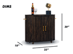 Fluted Wood Bar Cabinet