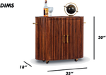 Fluted Wood Bar Cabinet