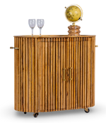 Fluted Wood Bar Cabinet