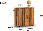 Fluted Wood Bar Cabinet