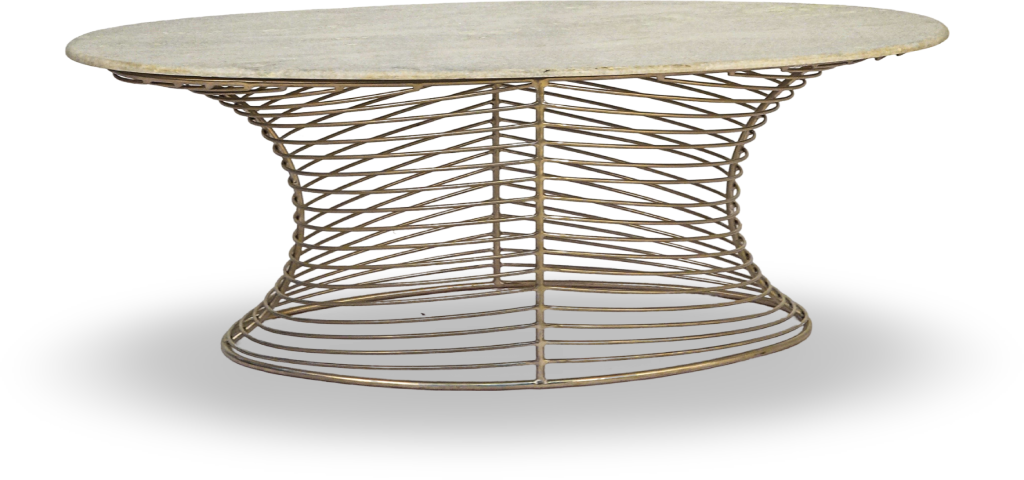 Twisted Metal and Stone Coffee Table