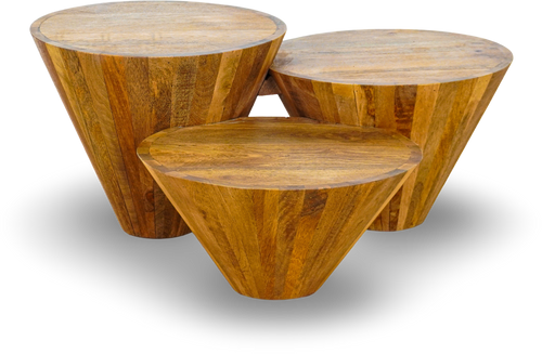 Brown Cone Coffee Table Set