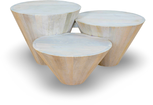 Brown Cone Coffee Table Set