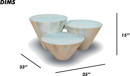 Brown Cone Coffee Table Set