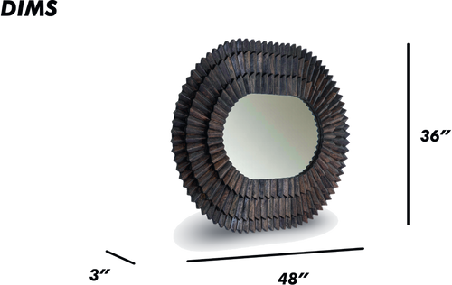 Oval Faceted Wood Frame Mirror