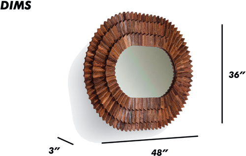Oval Faceted Wood Frame Mirror