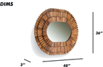 Oval Faceted Wood Frame Mirror
