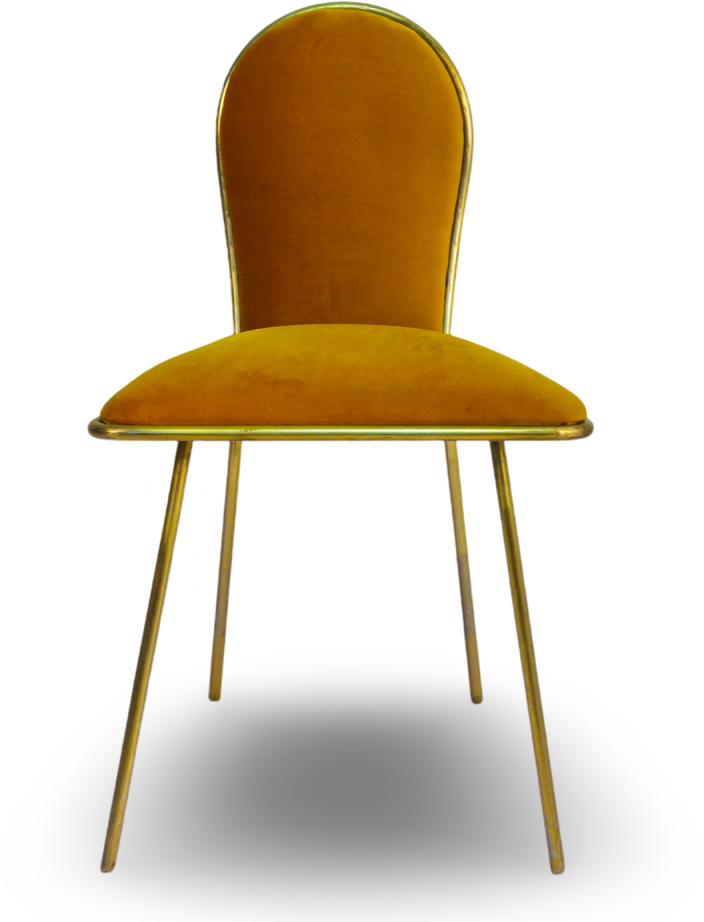 Mustard Velvet Dining Chair with Black Metal Frame