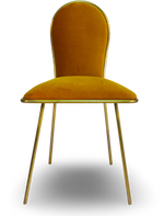 Mustard Velvet Dining Chair with Black Metal Frame