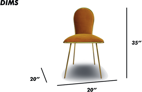 Mustard Velvet Dining Chair with Black Metal Frame