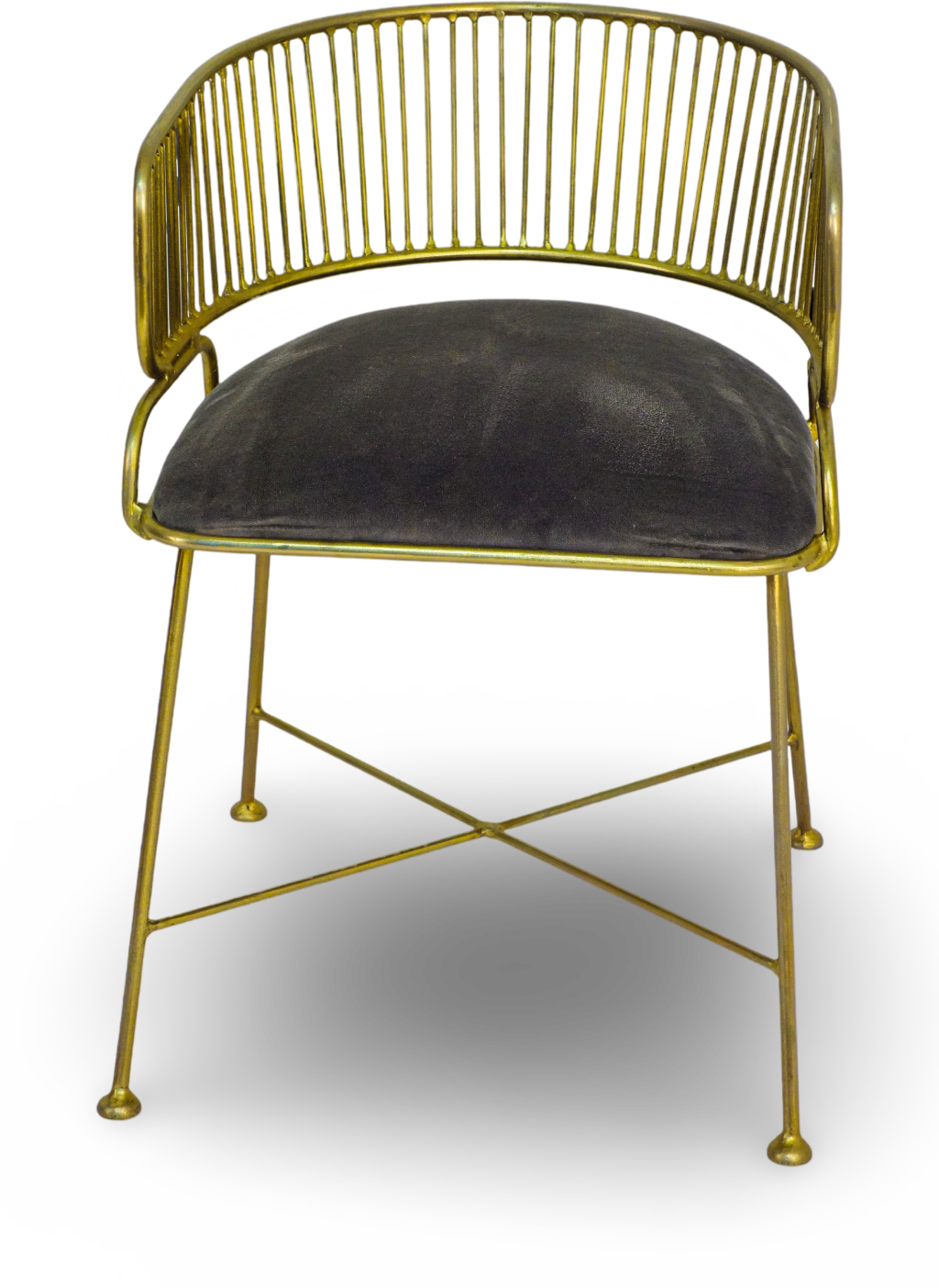 Black Wire Frame Chair with Charcoal Cushion