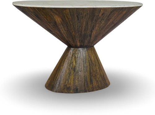 Natural Wood Sculptural Console Table