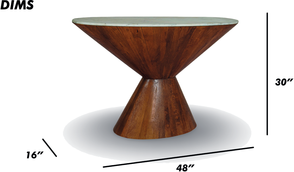 Natural Wood Sculptural Console Table