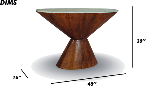 Natural Wood Sculptural Console Table