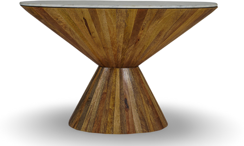 Natural Wood Sculptural Console Table