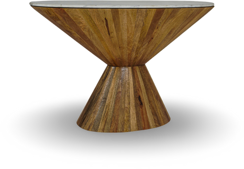 Natural Wood Sculptural Console Table