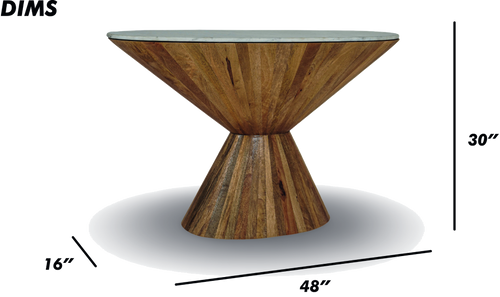 Natural Wood Sculptural Console Table