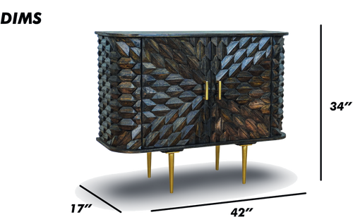 Grey Chevron Bar Console