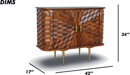 Grey Chevron Bar Console