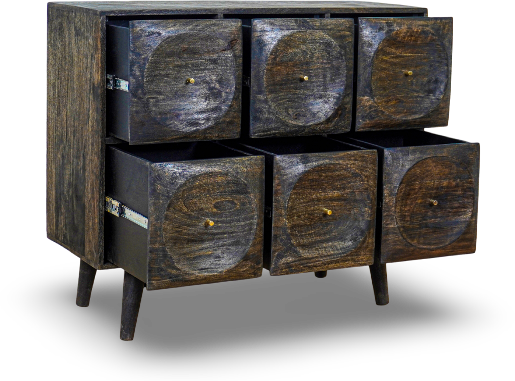 Six-Drawer Dresser (Grey Brush Finish)