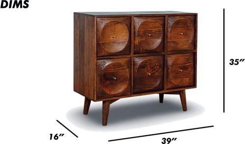 Six-Drawer Dresser (Grey Brush Finish)