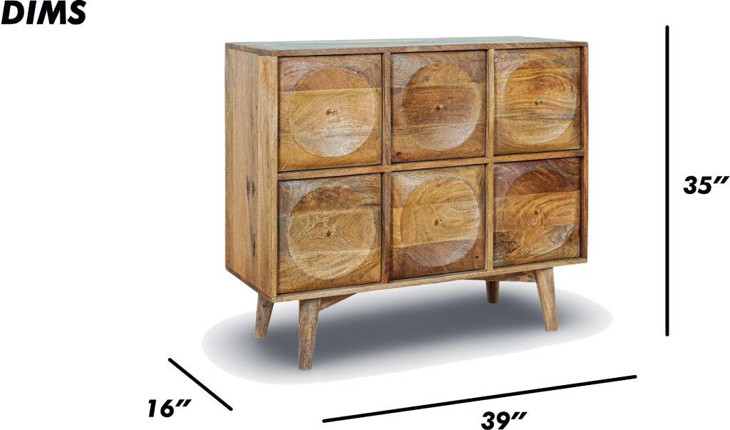 Six-Drawer Dresser (Grey Brush Finish)