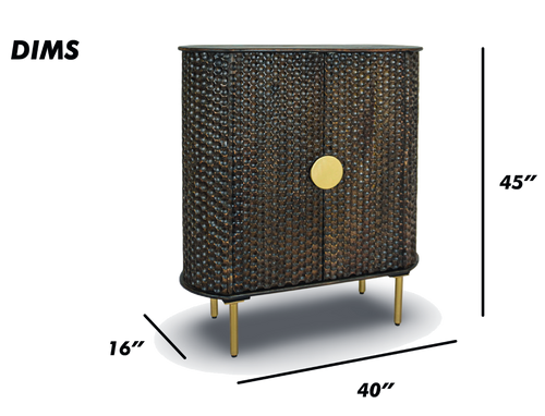 Textured Copper Bar Cabinet