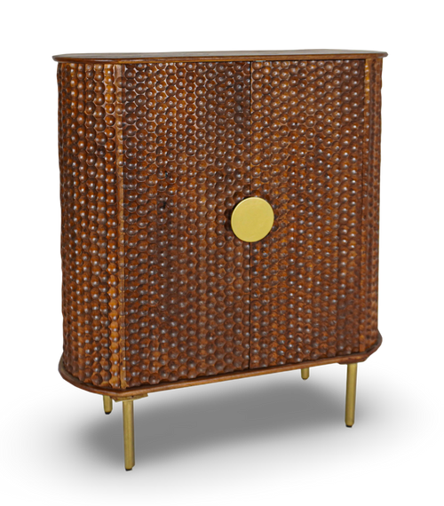Textured Copper Bar Cabinet
