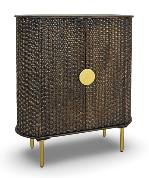 Textured Copper Bar Cabinet