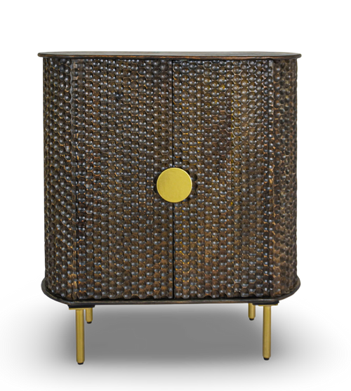 Textured Copper Bar Cabinet