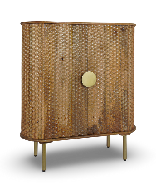 Textured Copper Bar Cabinet