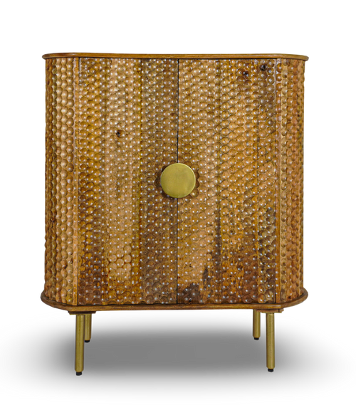 Textured Copper Bar Cabinet