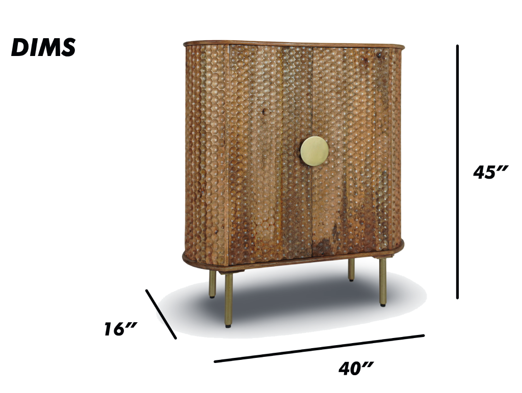 Natural Textured Copper Bar Cabinet