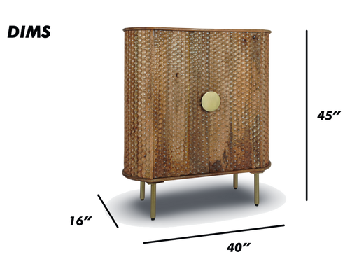 Textured Copper Bar Cabinet